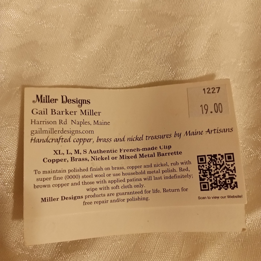 Miller designs NWT silver dollacopper brass nickl hair clip barrette met… - Picture 3 of 3